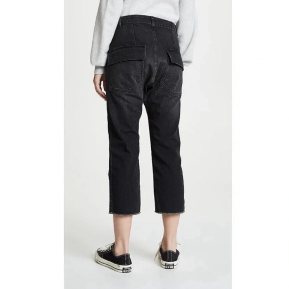 Nili Lotan Luna Leonard Wash Black 2 Crop Fray - Picture 1 of 13